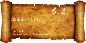 Oskó Lili névjegykártya