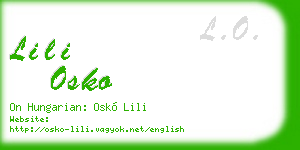 lili osko business card